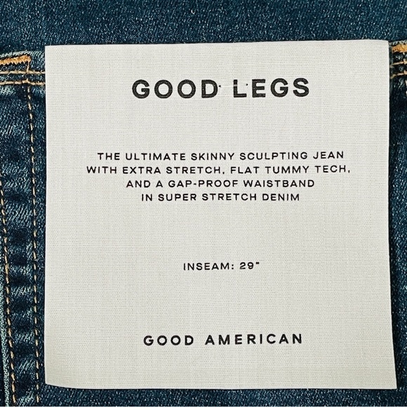Good American Good Legs High Rise Skinny Jeans Super Stretch- Dark Blue - Picture 9 of 15